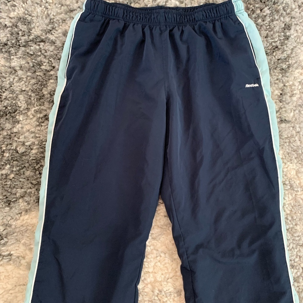 Reebok Dark and Light Navy Blue Track Long Pants Size XL - Picture 3 of 16